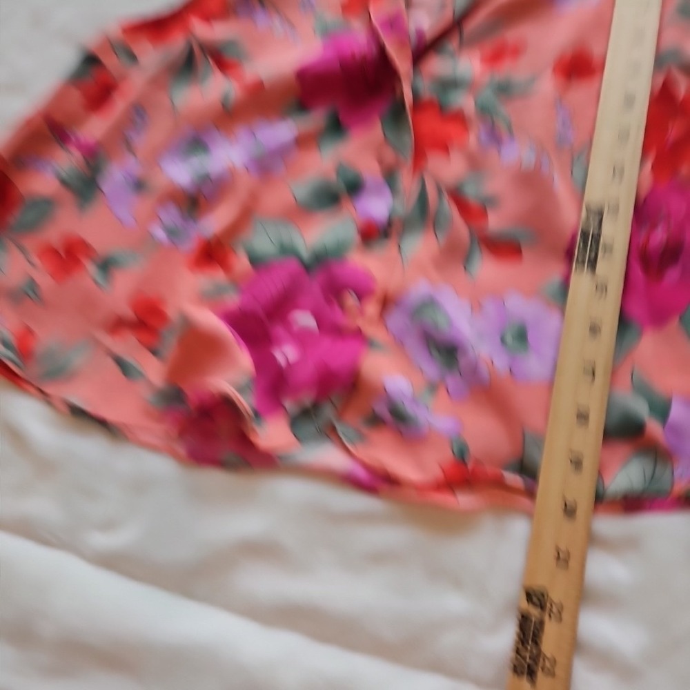 Vintage Victorias Secret Gold Label Floral Pajama Set Peach Pink Orange Medium - Picture 11 of 12